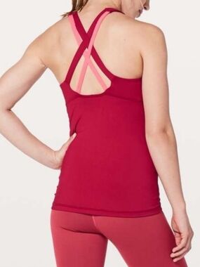 lululemon athletica Stash N Run Ruby Red Tank With Built In Support